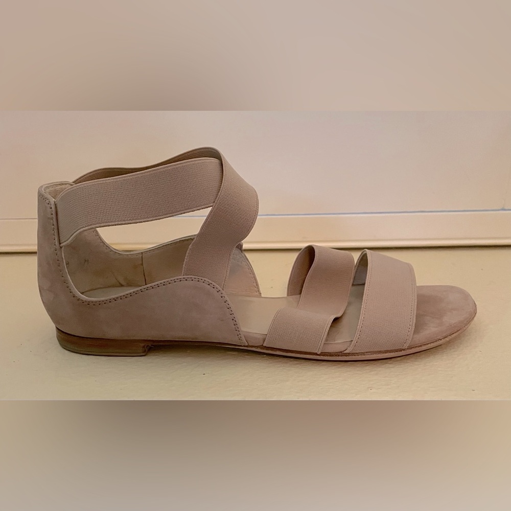 Stuart Weitzman Suede & Elastic Strap Flat Sandals - image 3